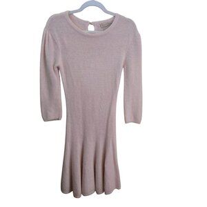 Wheels & Dollbaby Pink Angora Wool Blend Skater Sweater Dress Size 12